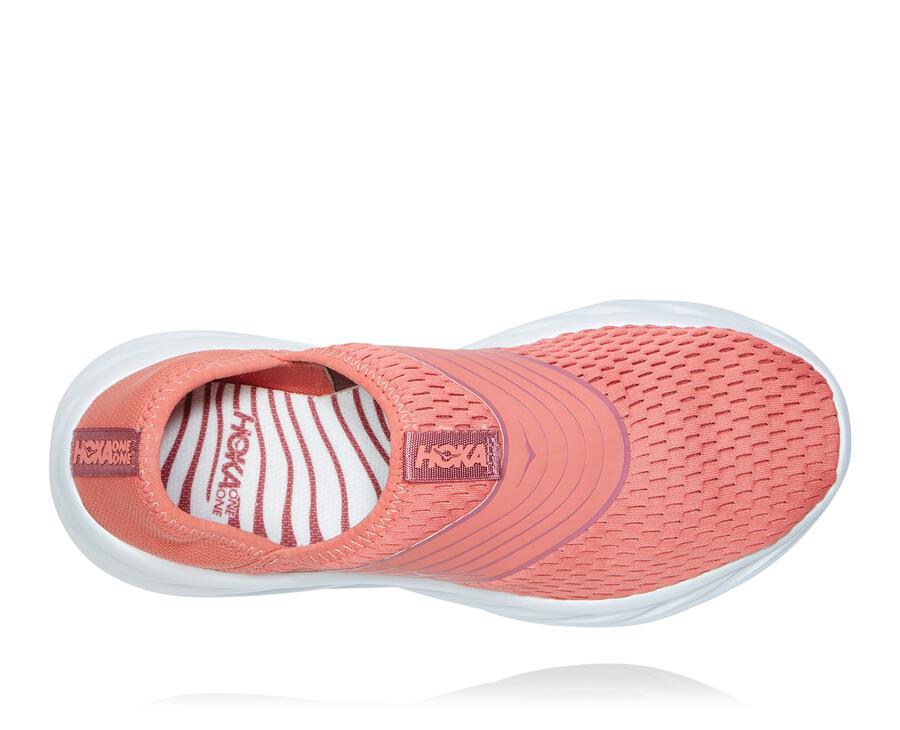 Sandálias Hoka One One Feminino Laranja/Branco - Ora Recovery - 796-SLOMED